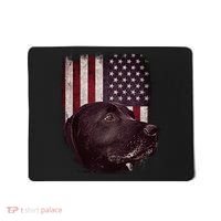 Realistic Patriotic Dog Portrait With USA Flag Backdrop Mousepad thumb 0