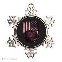Realistic Patriotic Dog Portrait With USA Flag Backdrop Ornament thumb 0