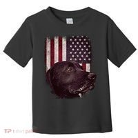 Realistic Patriotic Dog Portrait With USA Flag Backdrop Toddler T-Shirt thumb 0