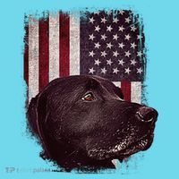 Realistic Patriotic Dog Portrait With USA Flag Backdrop Kids Long Sleeve Shirt thumb 2