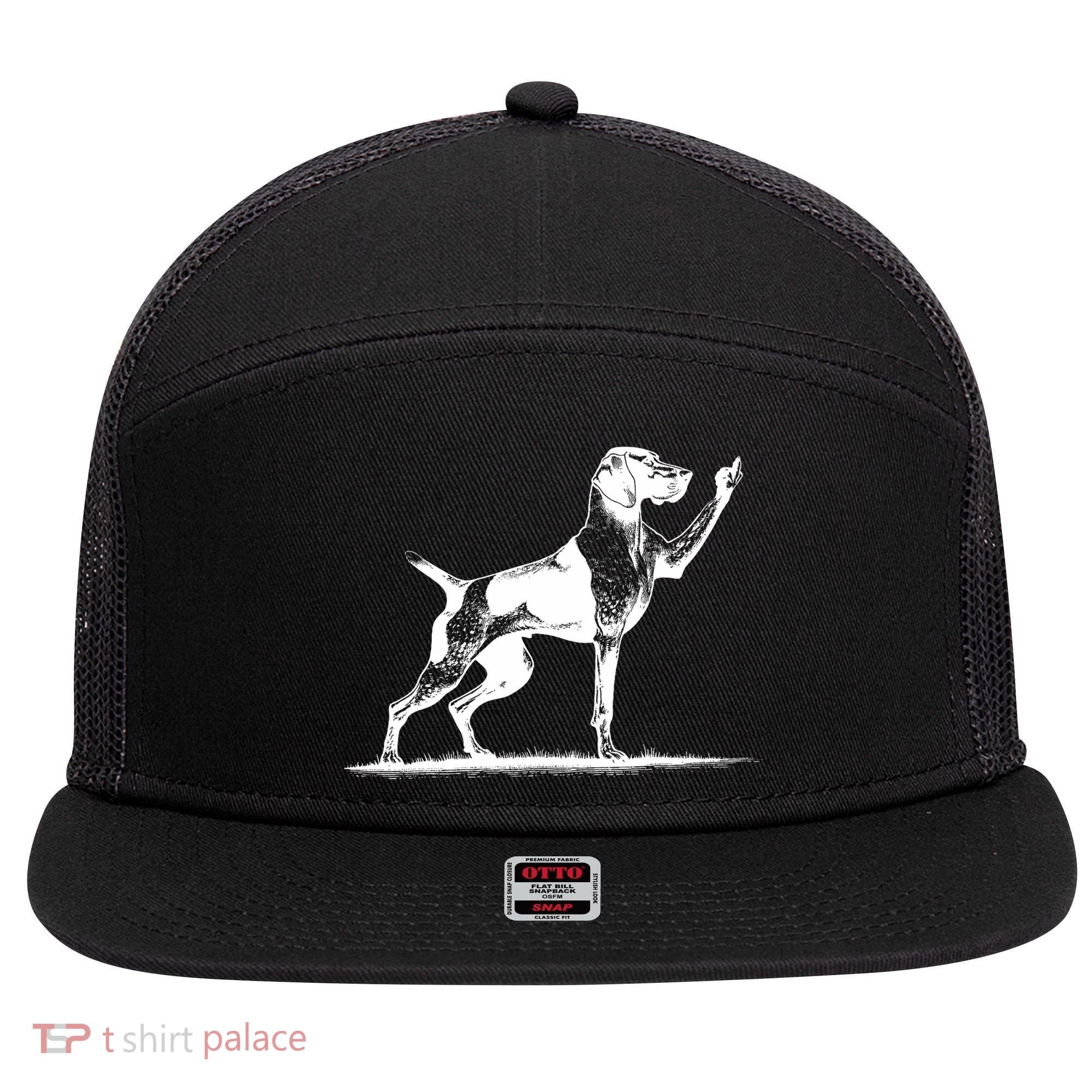 Rude Pointer Dog Asshole German Shorthaired Pointer Dog 7 Panel Mesh Trucker Snapback Hat