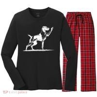 Rude Pointer Dog Asshole German Shorthaired Pointer Dog Women's Long Sleeve Flannel Pajama Set  thumb 0