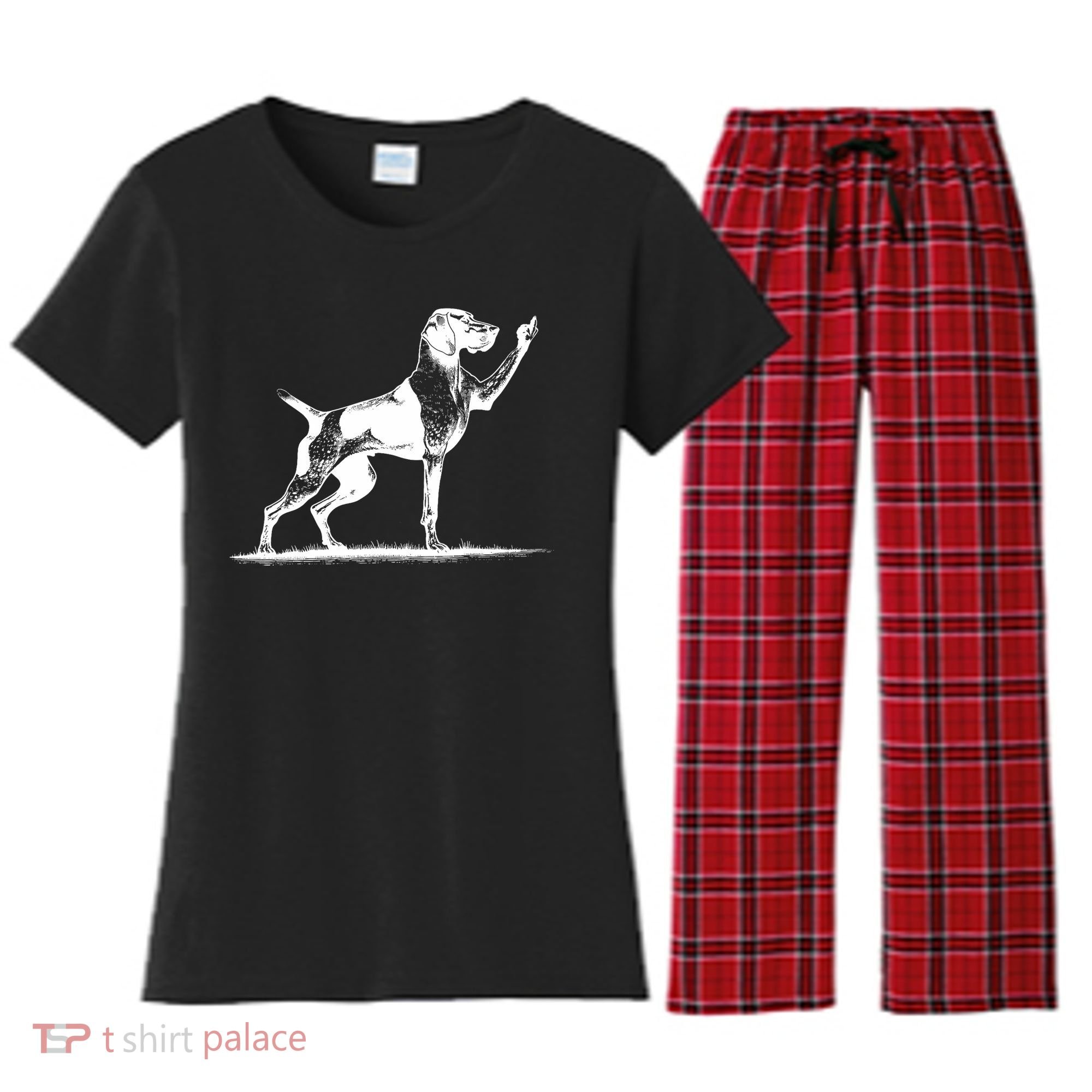 Rude Pointer Dog Asshole German Shorthaired Pointer Dog Women's Flannel Pajama Set