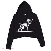 Rude Pointer Dog Asshole German Shorthaired Pointer Dog Crop Fleece Hoodie thumb 0