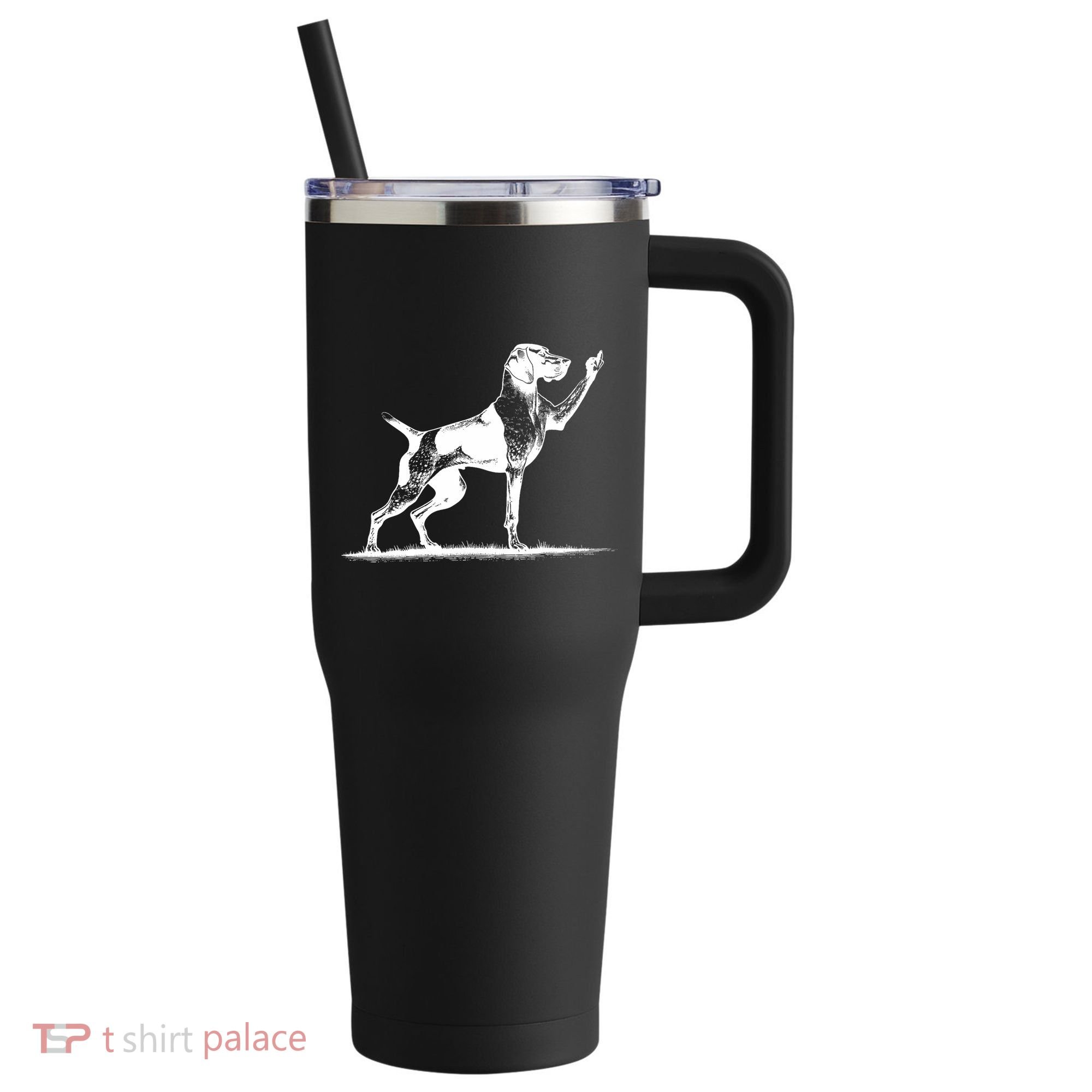 Rude Pointer Dog Asshole German Shorthaired Pointer Dog 40oz Vacuum Insulated Stainless Steel Travel Tumbler
