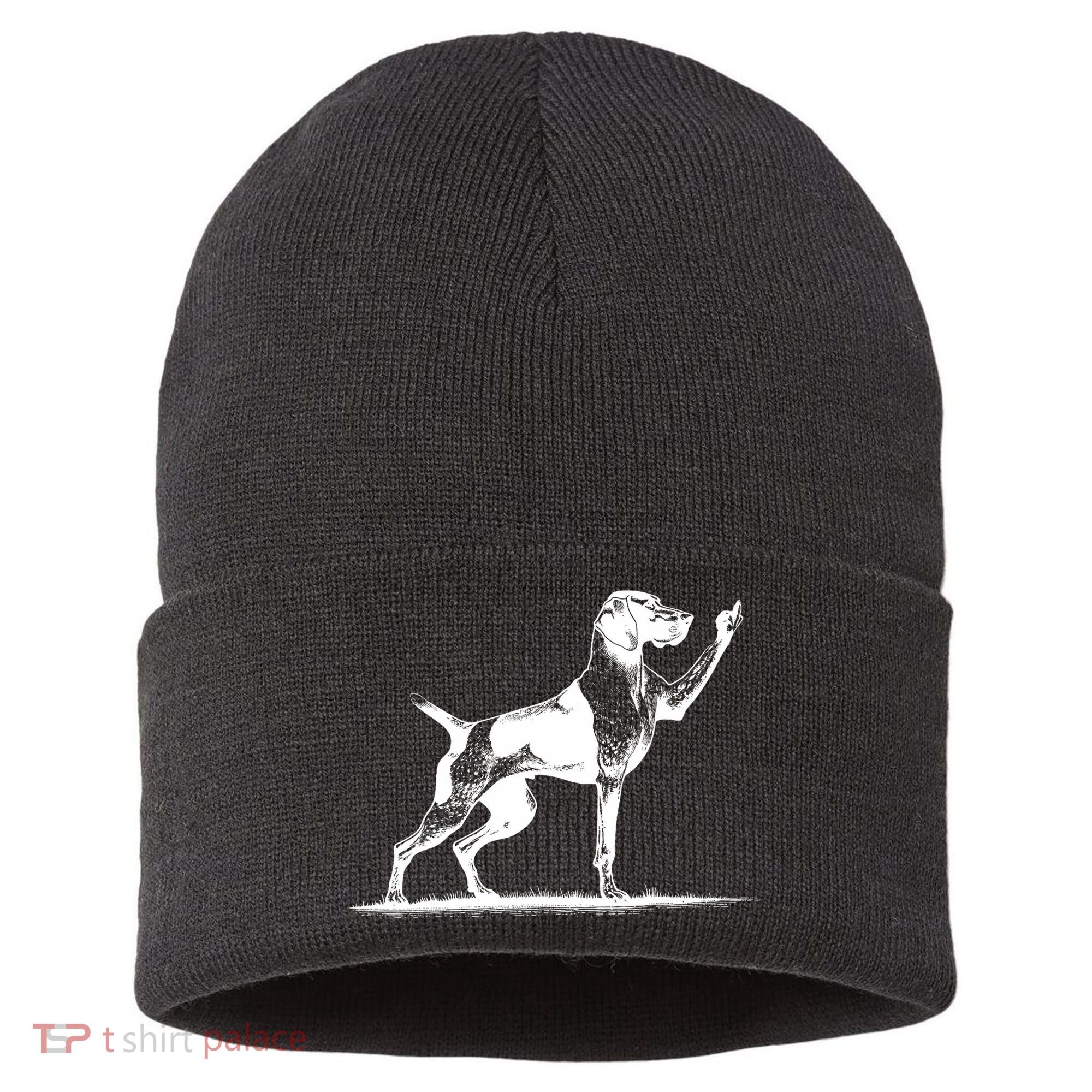Rude Pointer Dog Asshole German Shorthaired Pointer Dog Sustainable Knit Beanie