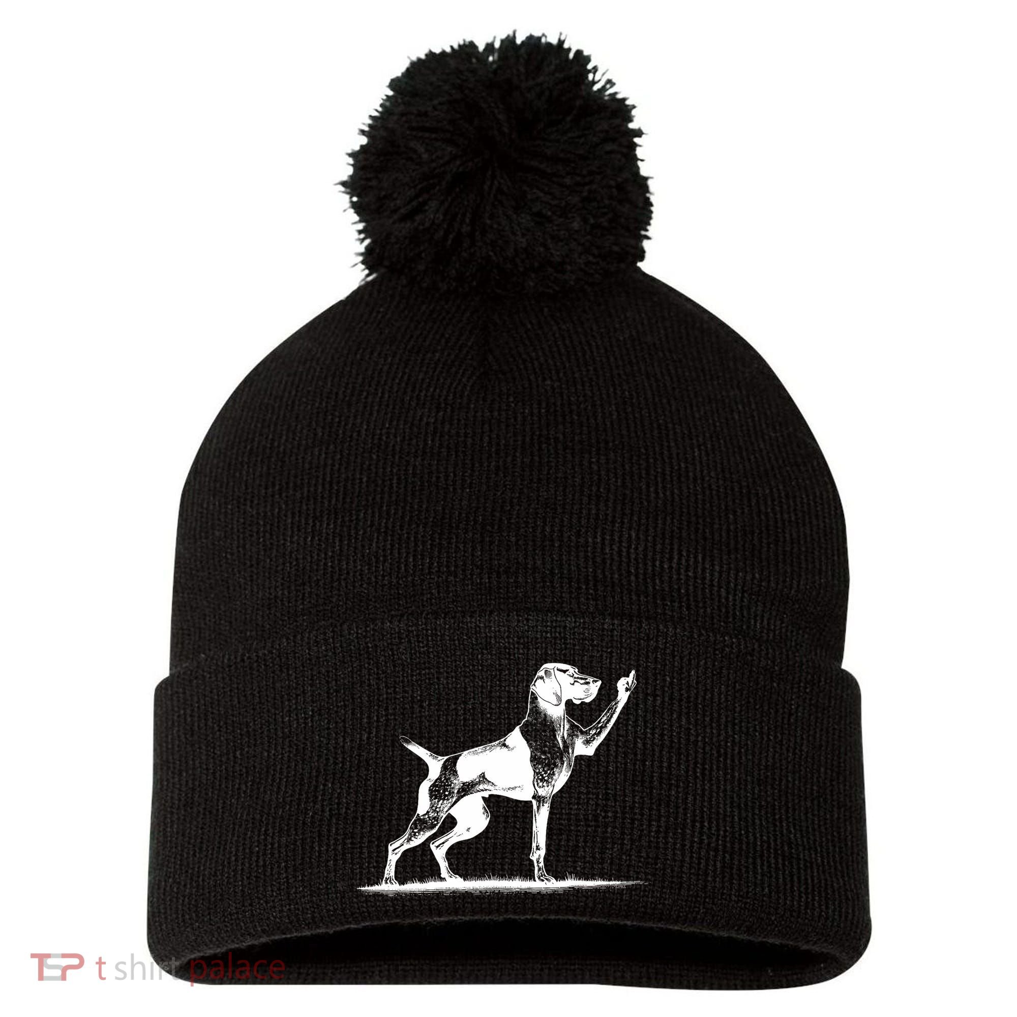 Rude Pointer Dog Asshole German Shorthaired Pointer Dog Pom Pom 12in Knit Beanie