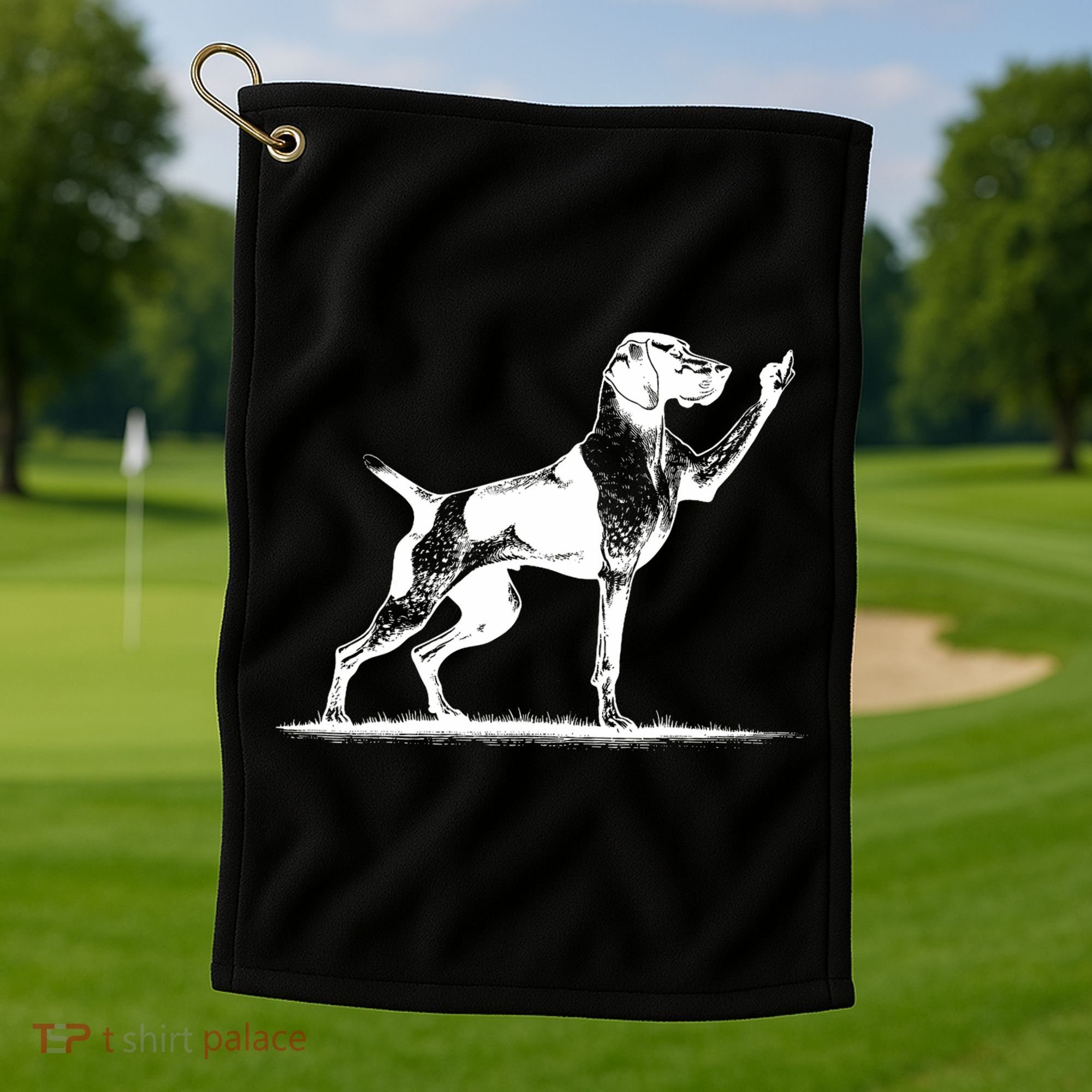 Rude Pointer Dog Asshole German Shorthaired Pointer Dog Golf Towel