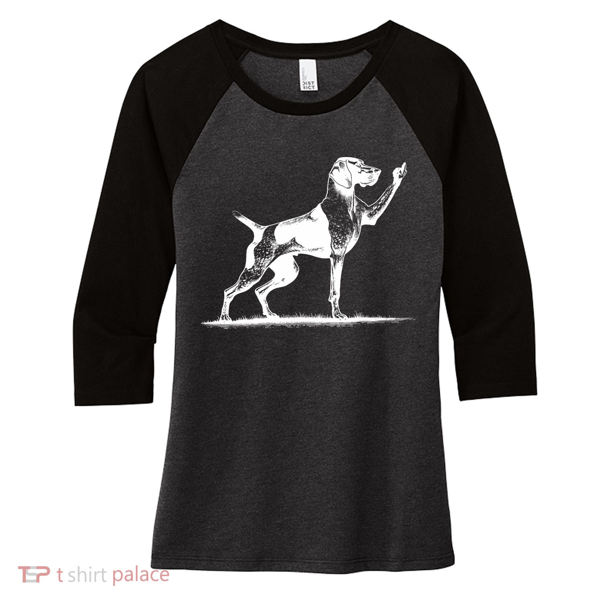 Rude Pointer Dog Asshole German Shorthaired Pointer Dog Women's Tri-Blend 3/4-Sleeve Raglan Shirt