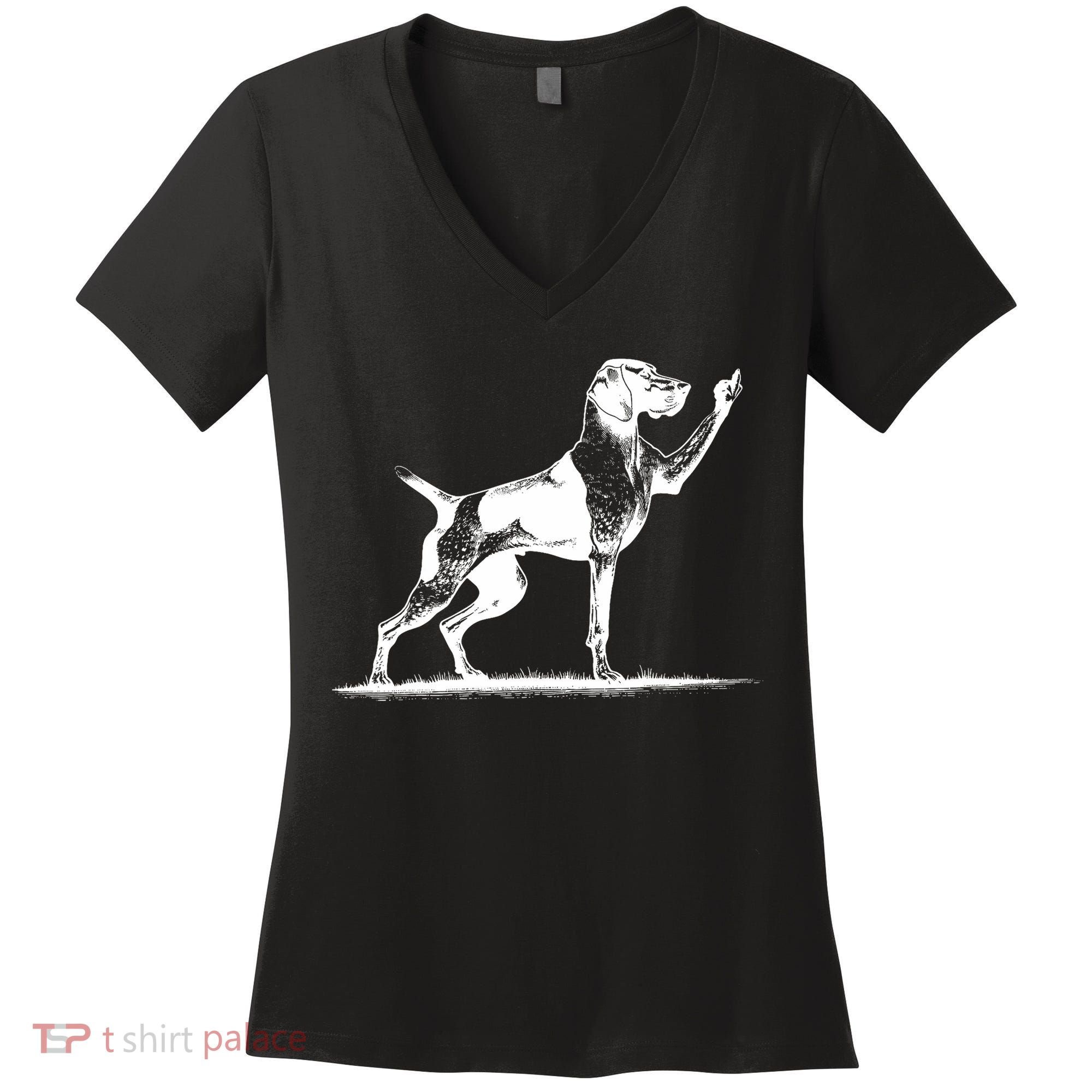 Rude Pointer Dog Asshole German Shorthaired Pointer Dog Women's V-Neck T-Shirt