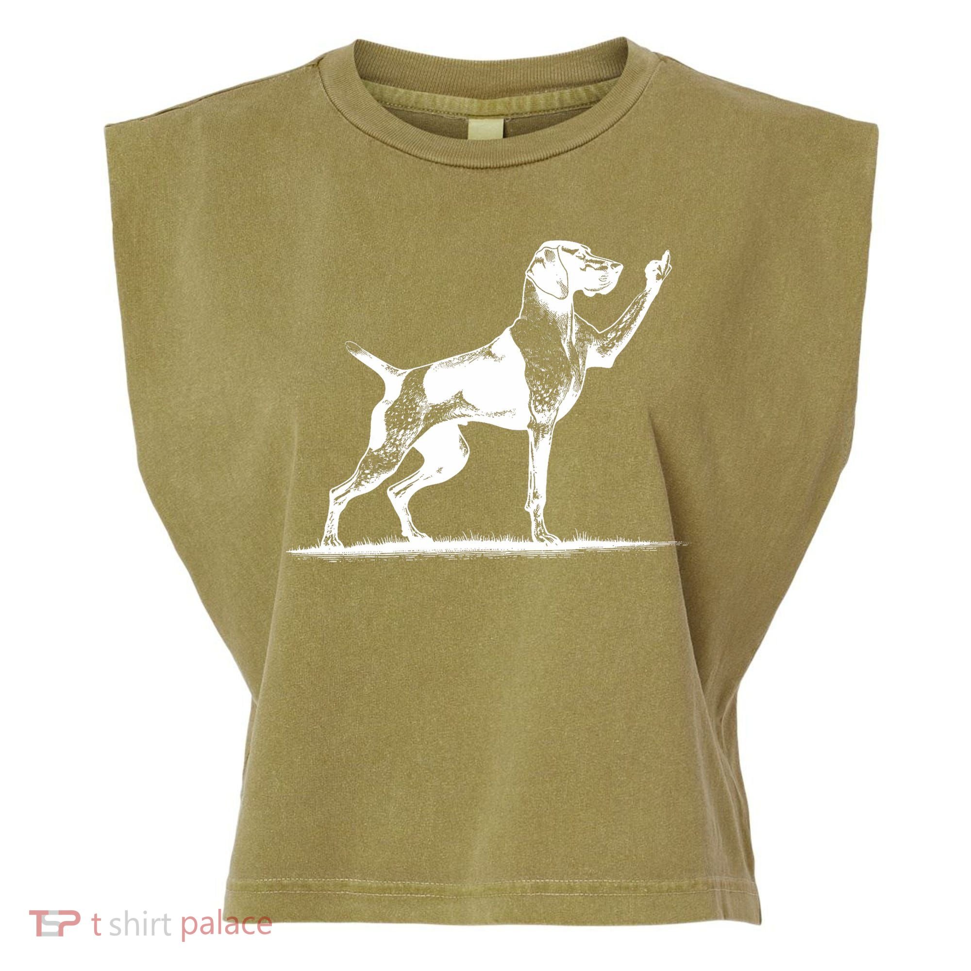 Rude Pointer Dog Asshole German Shorthaired Pointer Dog Garment-Dyed Women's Muscle Tee