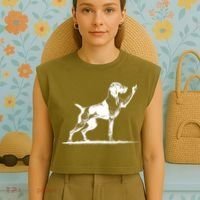 Rude Pointer Dog Asshole German Shorthaired Pointer Dog Garment-Dyed Women's Muscle Tee thumb 4