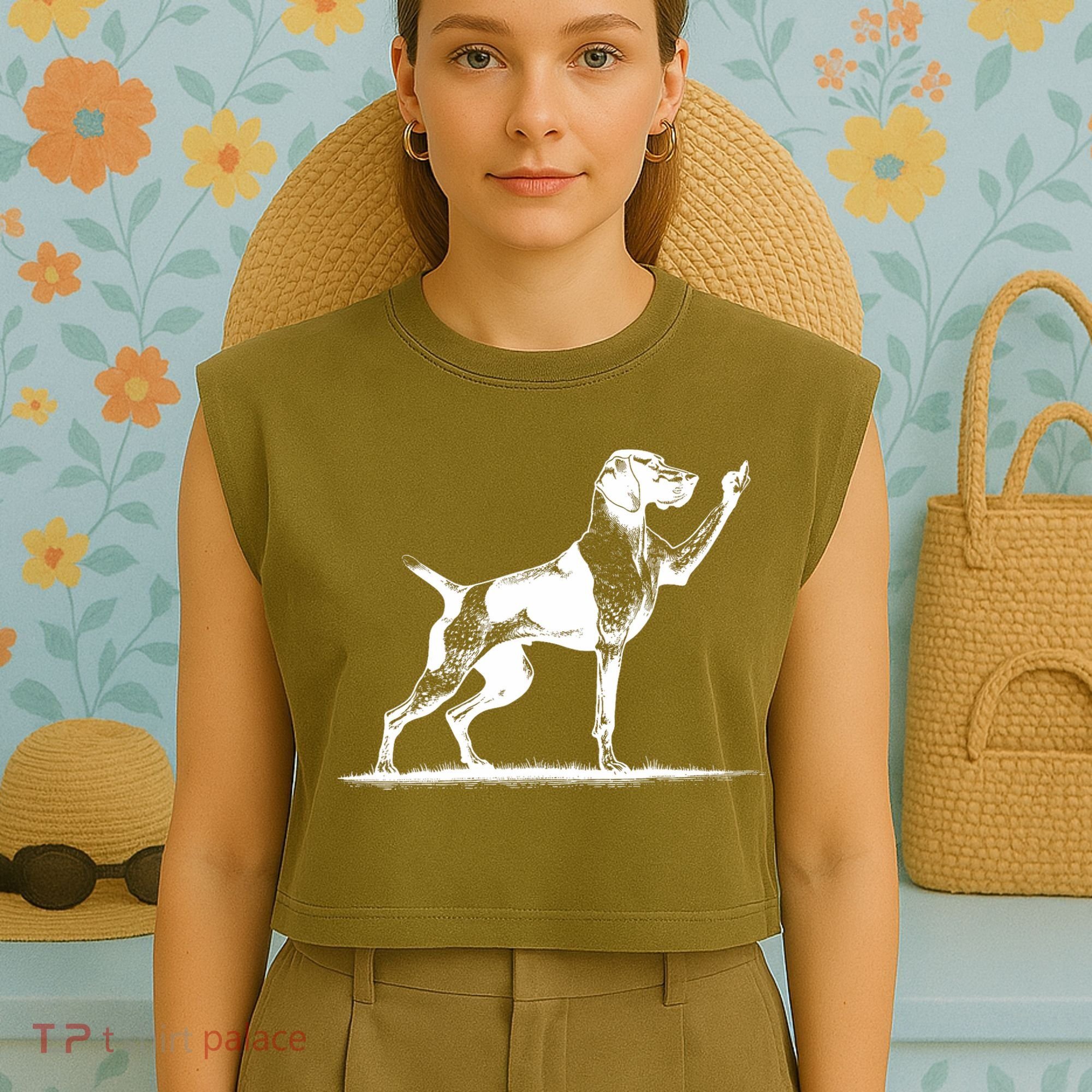 Rude Pointer Dog Asshole German Shorthaired Pointer Dog Garment-Dyed Women's Muscle Tee