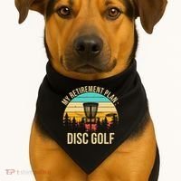 retirement plan disc golf funny disc golfing golfer frolfing USA-Made Doggie Bandana thumb 1