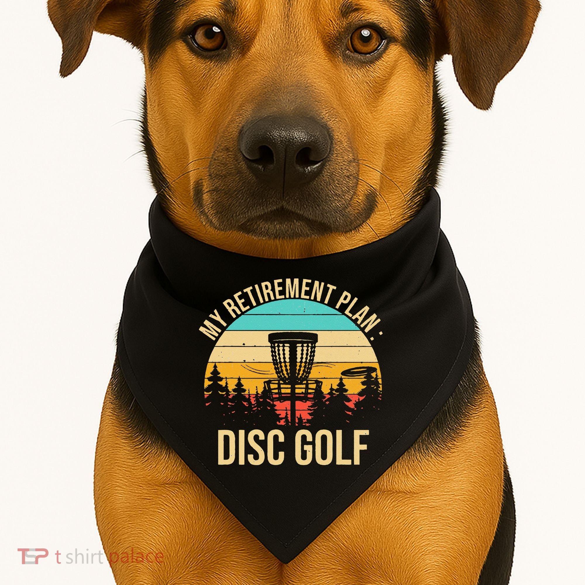 retirement plan disc golf funny disc golfing golfer frolfing USA-Made Doggie Bandana