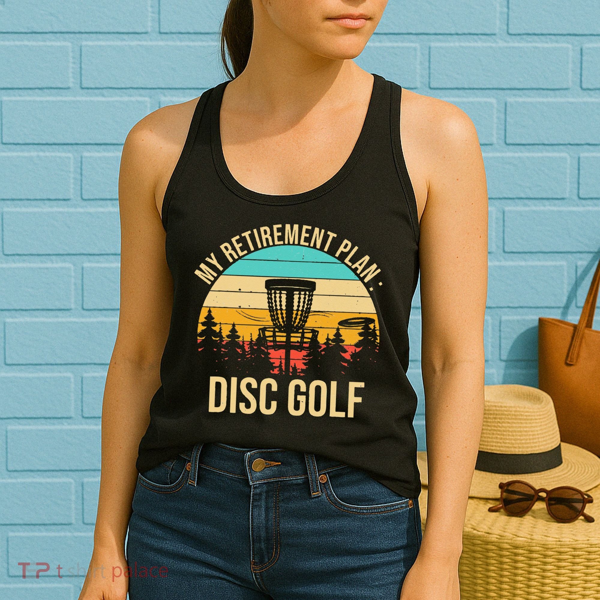 retirement plan disc golf funny disc golfing golfer frolfing Women's Tank Top