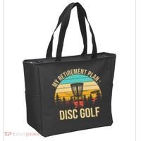 retirement plan disc golf funny disc golfing golfer frolfing Tote Bag thumb 2