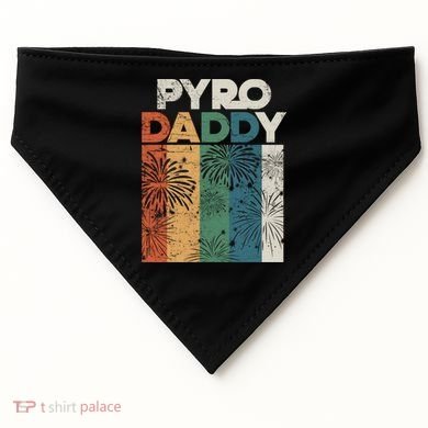Retro Pyro Daddy Pyrotechnician Father Fireworks Technician Meaningful Gift USA-Made Doggie Bandana