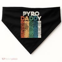 Retro Pyro Daddy Pyrotechnician Father Fireworks Technician Meaningful Gift USA-Made Doggie Bandana thumb 0