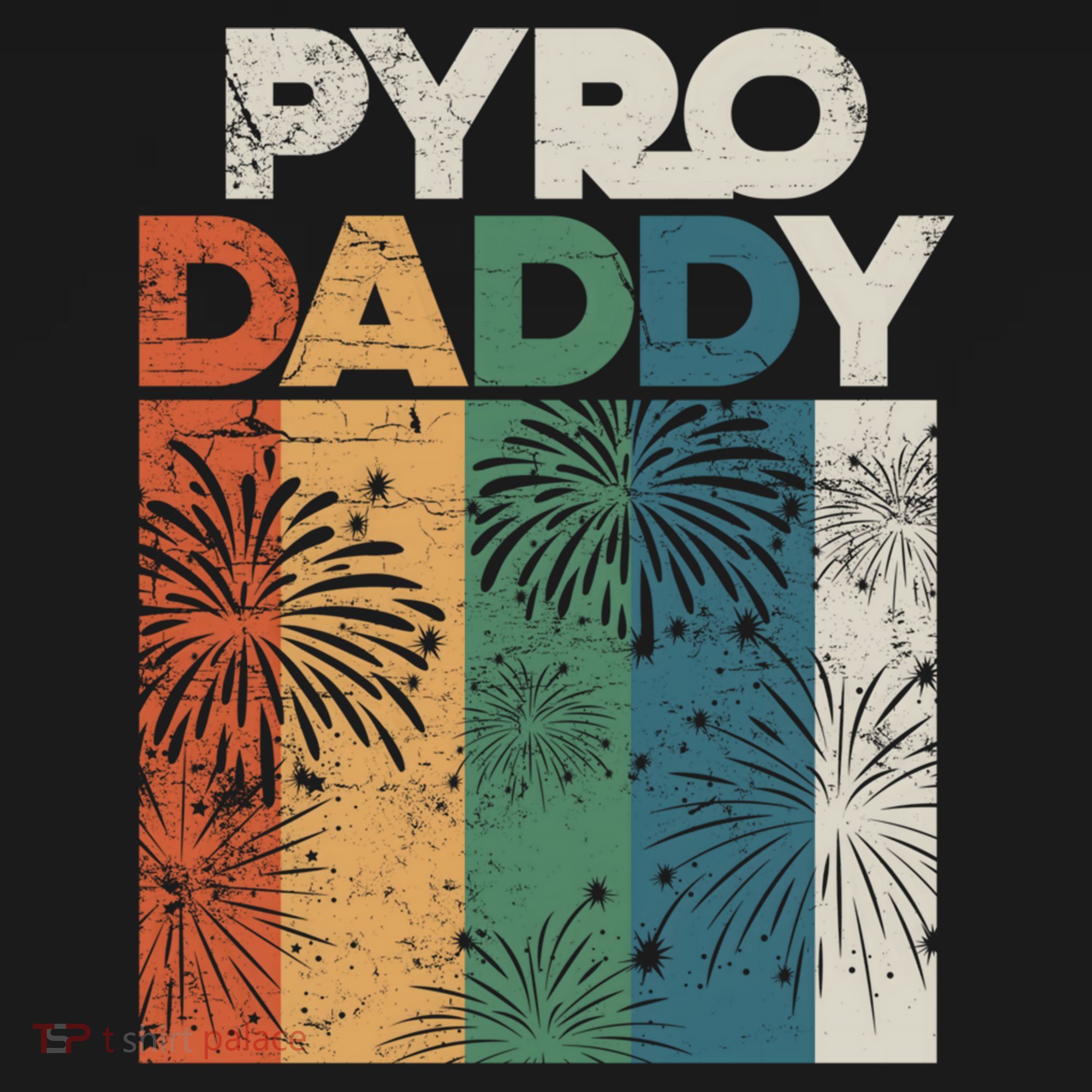 Retro Pyro Daddy Pyrotechnician Father Fireworks Technician Meaningful Gift USA-Made Doggie Bandana
