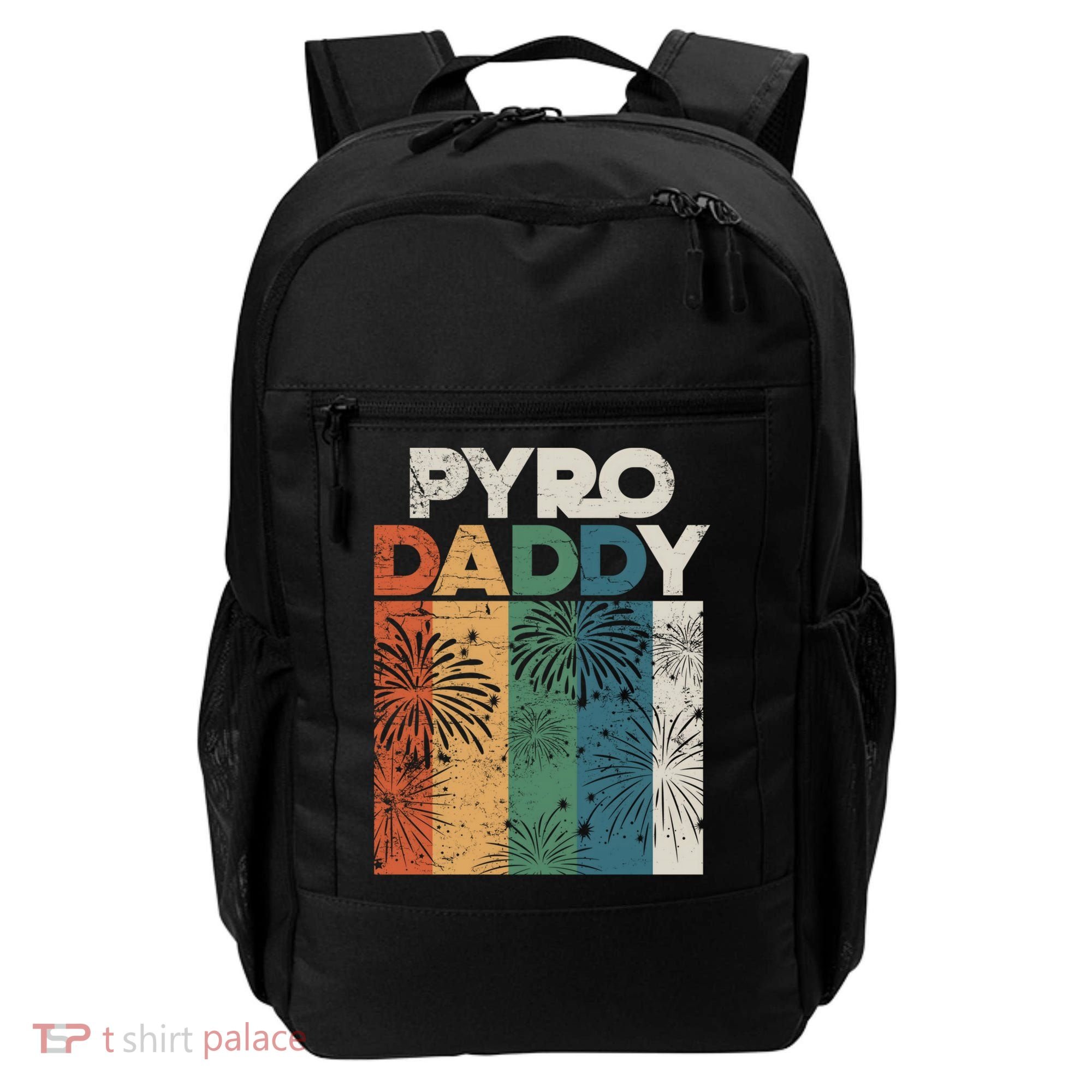 Retro Pyro Daddy Pyrotechnician Father Fireworks Technician Meaningful Gift Backpack