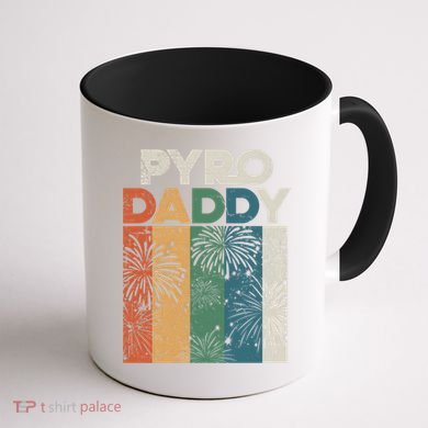 Retro Pyro Daddy Pyrotechnician Father Fireworks Technician Meaningful Gift Coffee Mug back
