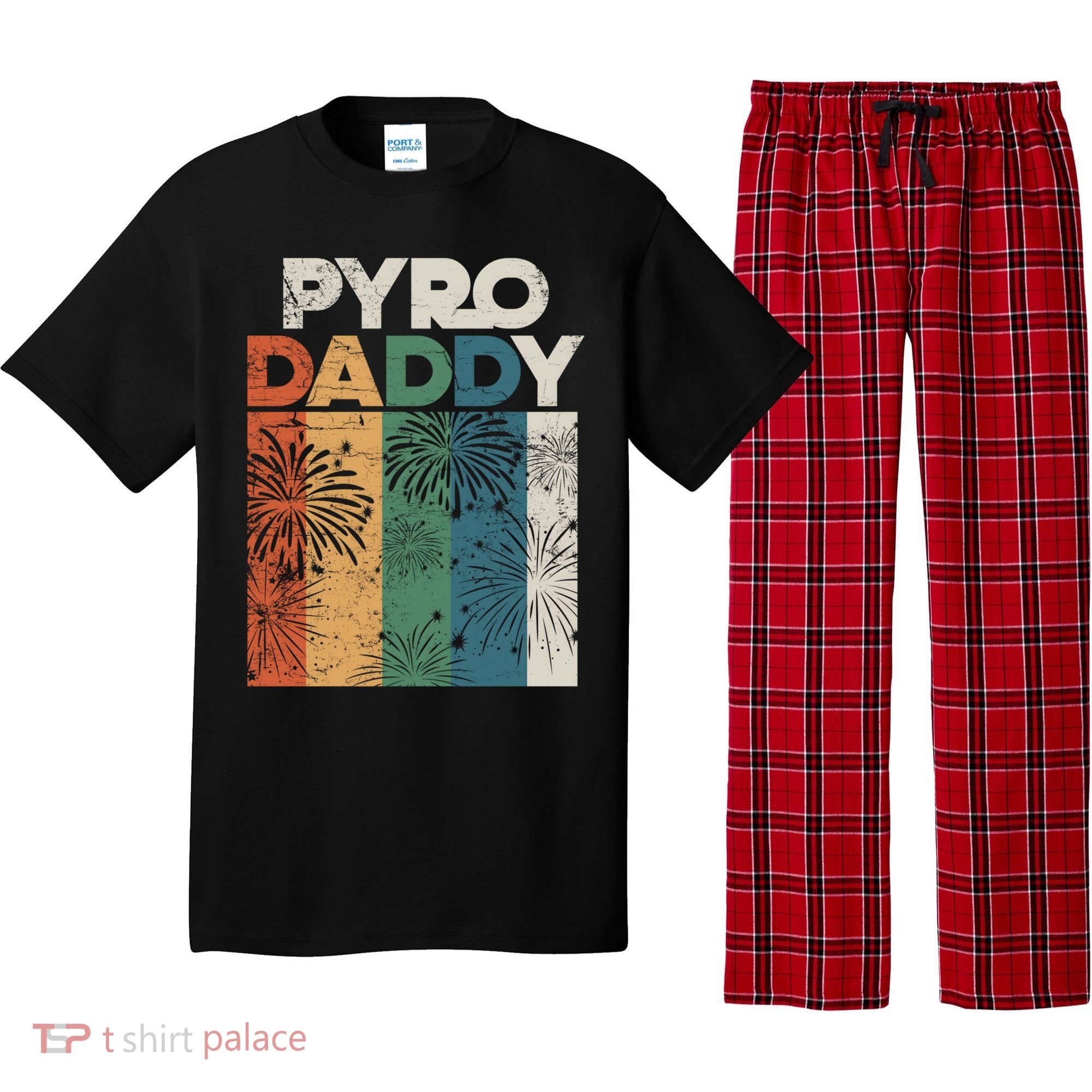 Retro Pyro Daddy Pyrotechnician Father Fireworks Technician Meaningful Gift Pajama Set