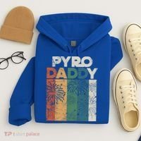 Retro Pyro Daddy Pyrotechnician Father Fireworks Technician Meaningful Gift Hoodie thumb 4