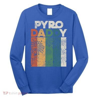 Retro Pyro Daddy Pyrotechnician Father Fireworks Technician Meaningful Gift Long Sleeve Shirt