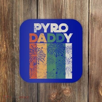 Retro Pyro Daddy Pyrotechnician Father Fireworks Technician Meaningful Gift Coaster