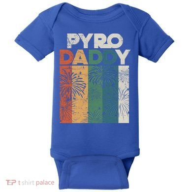 Retro Pyro Daddy Pyrotechnician Father Fireworks Technician Meaningful Gift Baby Bodysuit
