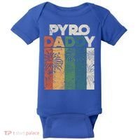 Retro Pyro Daddy Pyrotechnician Father Fireworks Technician Meaningful Gift Baby Bodysuit thumb 0