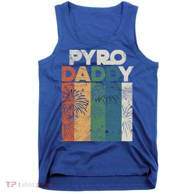 Retro Pyro Daddy Pyrotechnician Father Fireworks Technician Meaningful Gift Tank Top