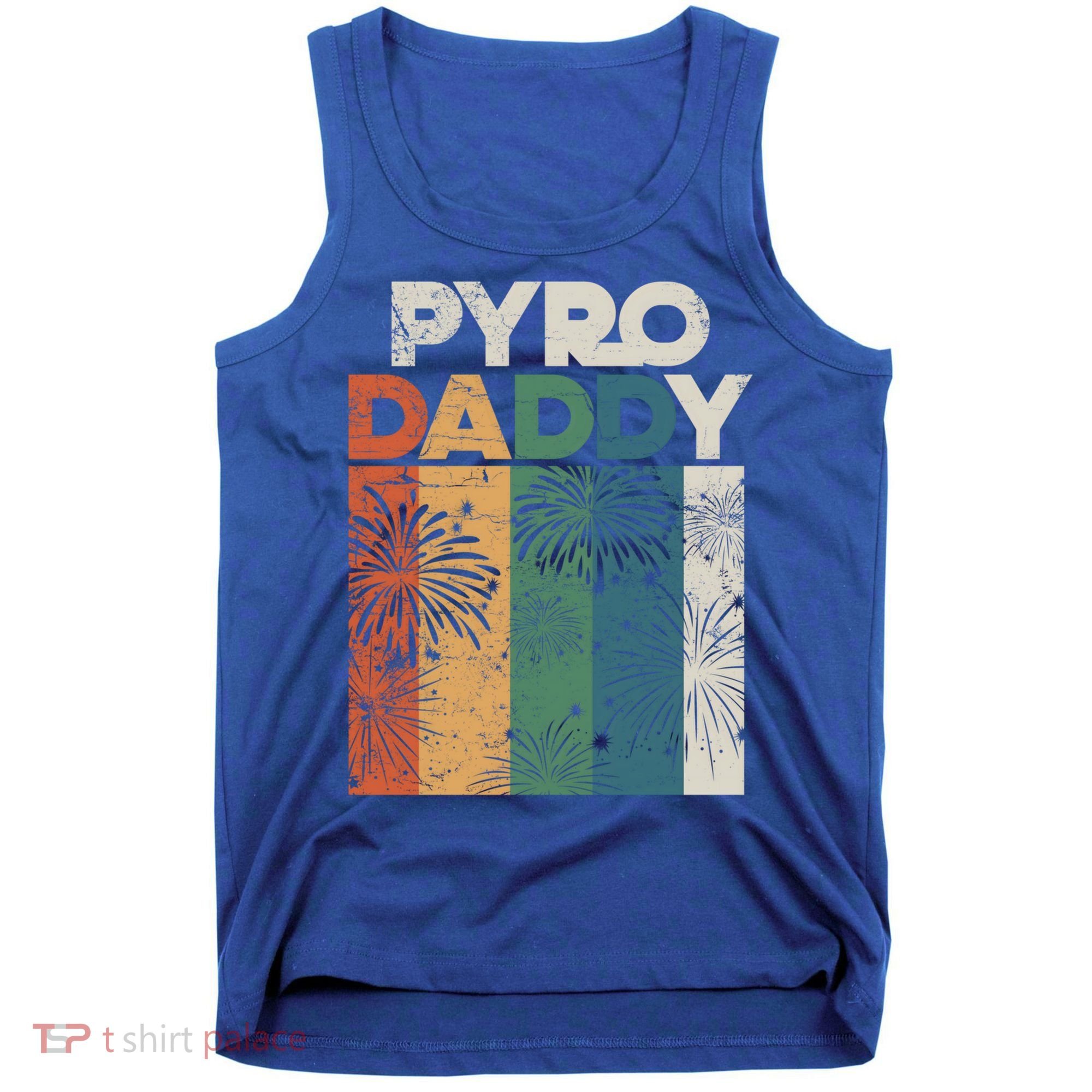 Retro Pyro Daddy Pyrotechnician Father Fireworks Technician Meaningful Gift Tank Top