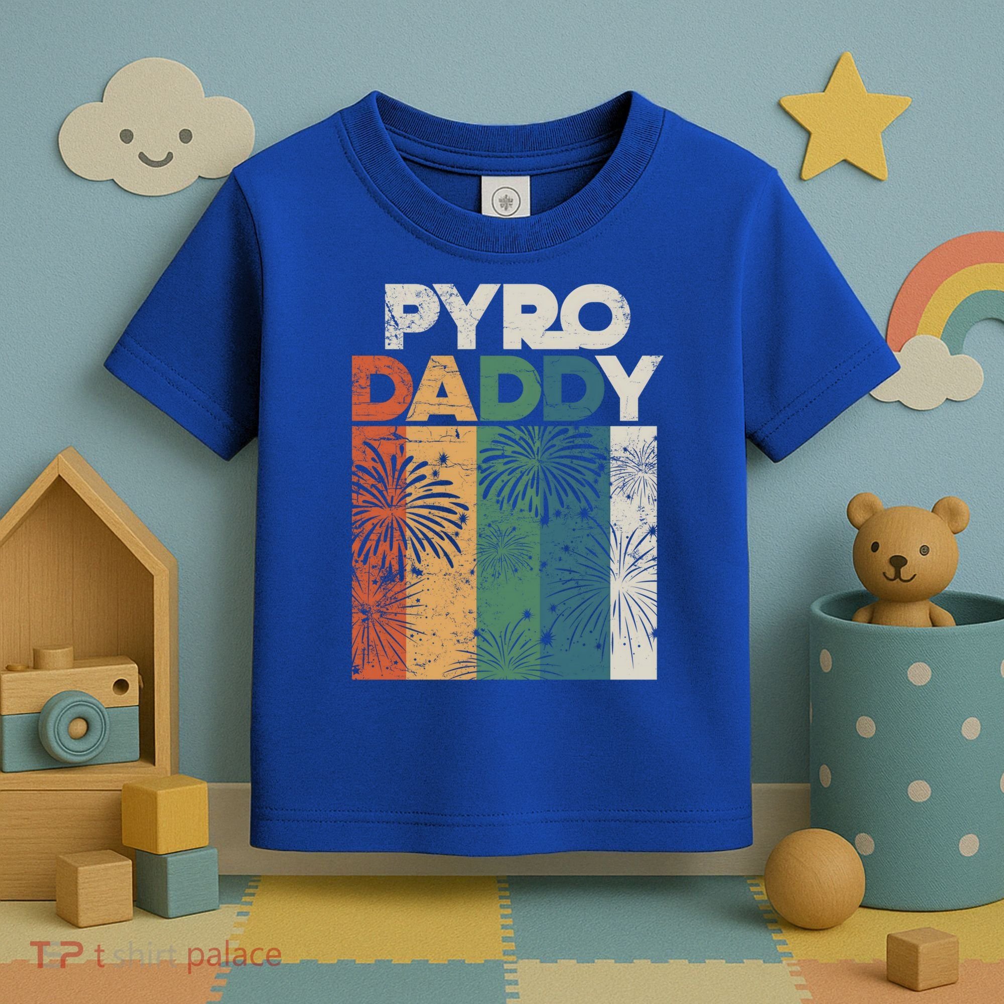 Retro Pyro Daddy Pyrotechnician Father Fireworks Technician Meaningful Gift Toddler T-Shirt