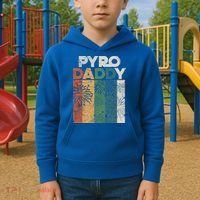 Retro Pyro Daddy Pyrotechnician Father Fireworks Technician Meaningful Gift Kids Hoodie thumb 2