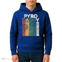 Retro Pyro Daddy Pyrotechnician Father Fireworks Technician Meaningful Gift Kids Hoodie thumb 4