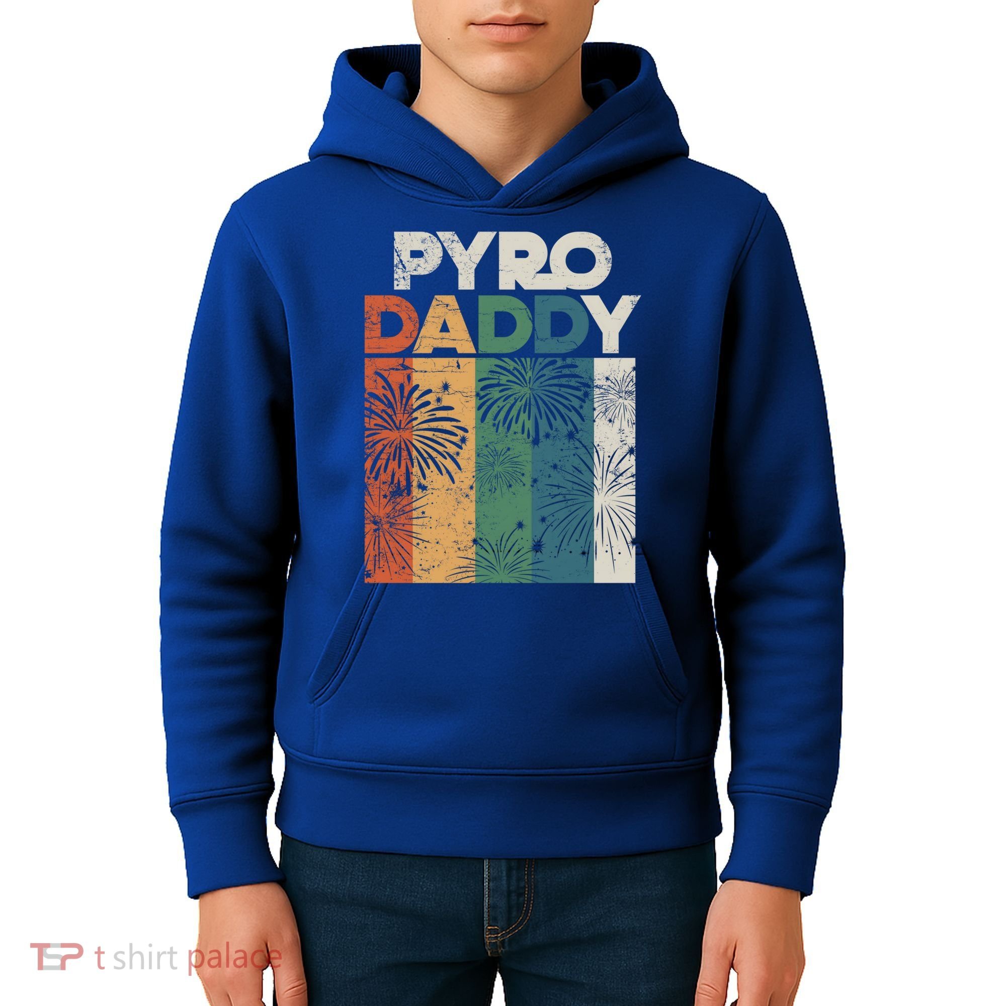 Retro Pyro Daddy Pyrotechnician Father Fireworks Technician Meaningful Gift Kids Hoodie