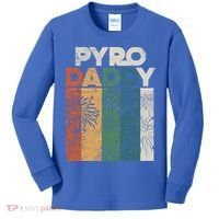 Retro Pyro Daddy Pyrotechnician Father Fireworks Technician Meaningful Gift Kids Long Sleeve Shirt thumb 0