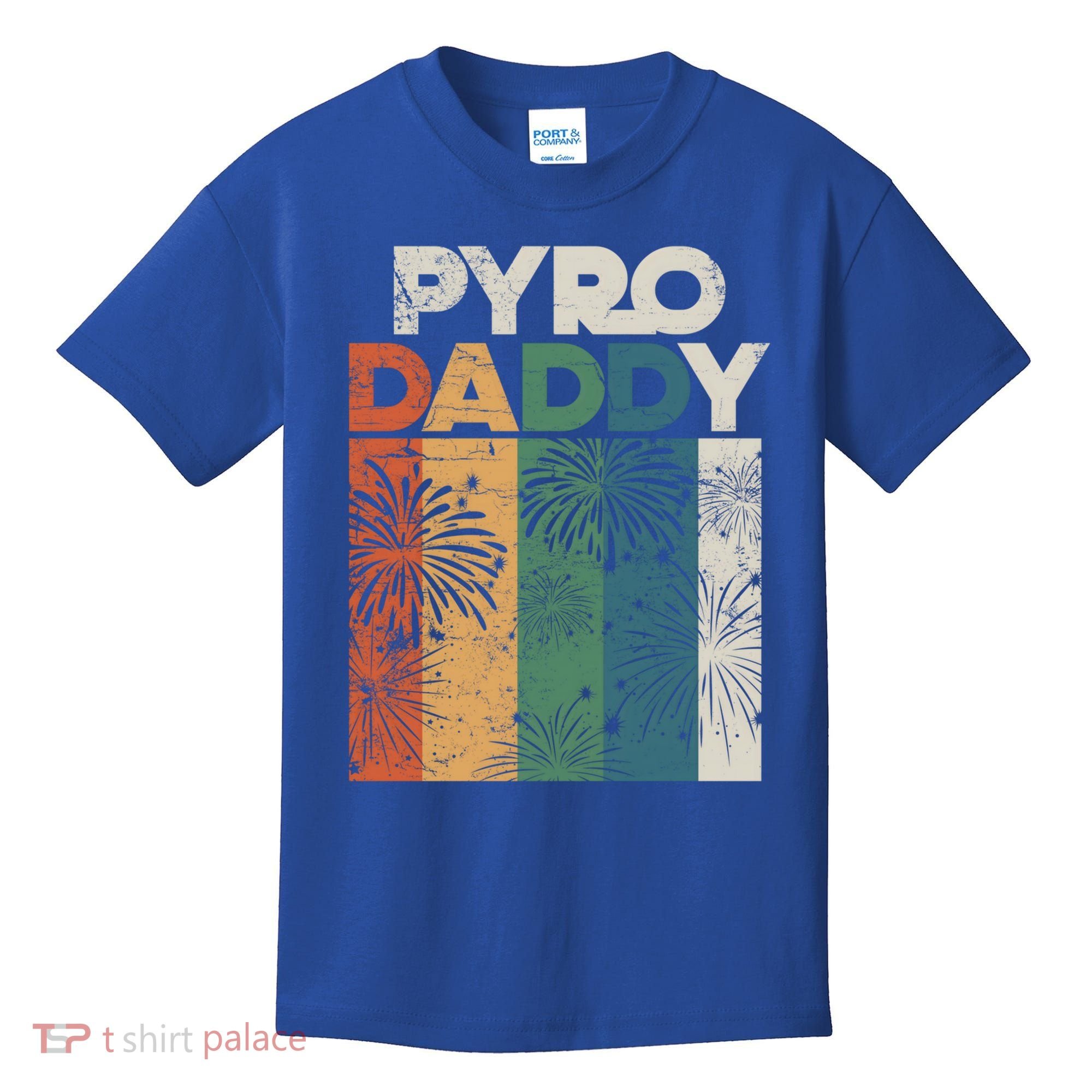 Retro Pyro Daddy Pyrotechnician Father Fireworks Technician Meaningful Gift Kids T-Shirt