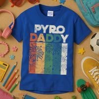 Retro Pyro Daddy Pyrotechnician Father Fireworks Technician Meaningful Gift Kids T-Shirt thumb 3