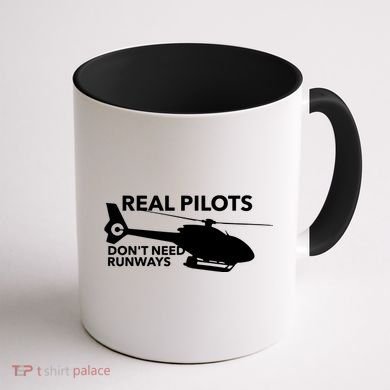 Real Pilots Dont Need Runways Helicopter Pilot Coffee Mug back