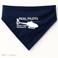 Real Pilots Dont Need Runways Helicopter Pilot USA-Made Doggie Bandana thumb 0
