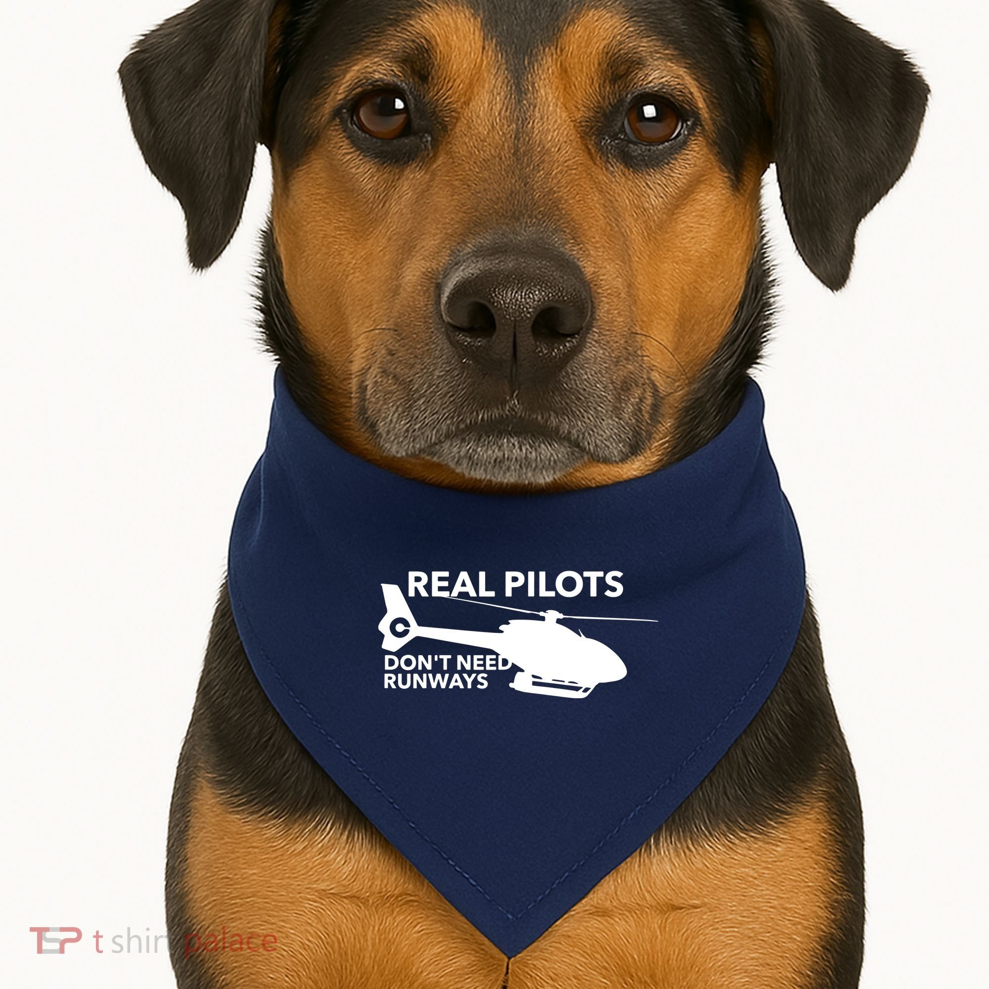 Real Pilots Dont Need Runways Helicopter Pilot USA-Made Doggie Bandana