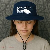 Real Pilots Dont Need Runways Helicopter Pilot Bucket Hat thumb 3