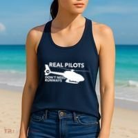 Real Pilots Dont Need Runways Helicopter Pilot Women's Tank Top thumb 2