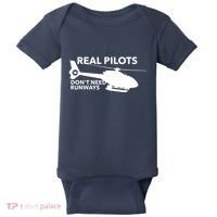 Real Pilots Dont Need Runways Helicopter Pilot Baby Bodysuit thumb 0