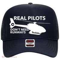 Real Pilots Dont Need Runways Helicopter Pilot Hat thumb 0
