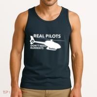 Real Pilots Dont Need Runways Helicopter Pilot Tank Top thumb 3