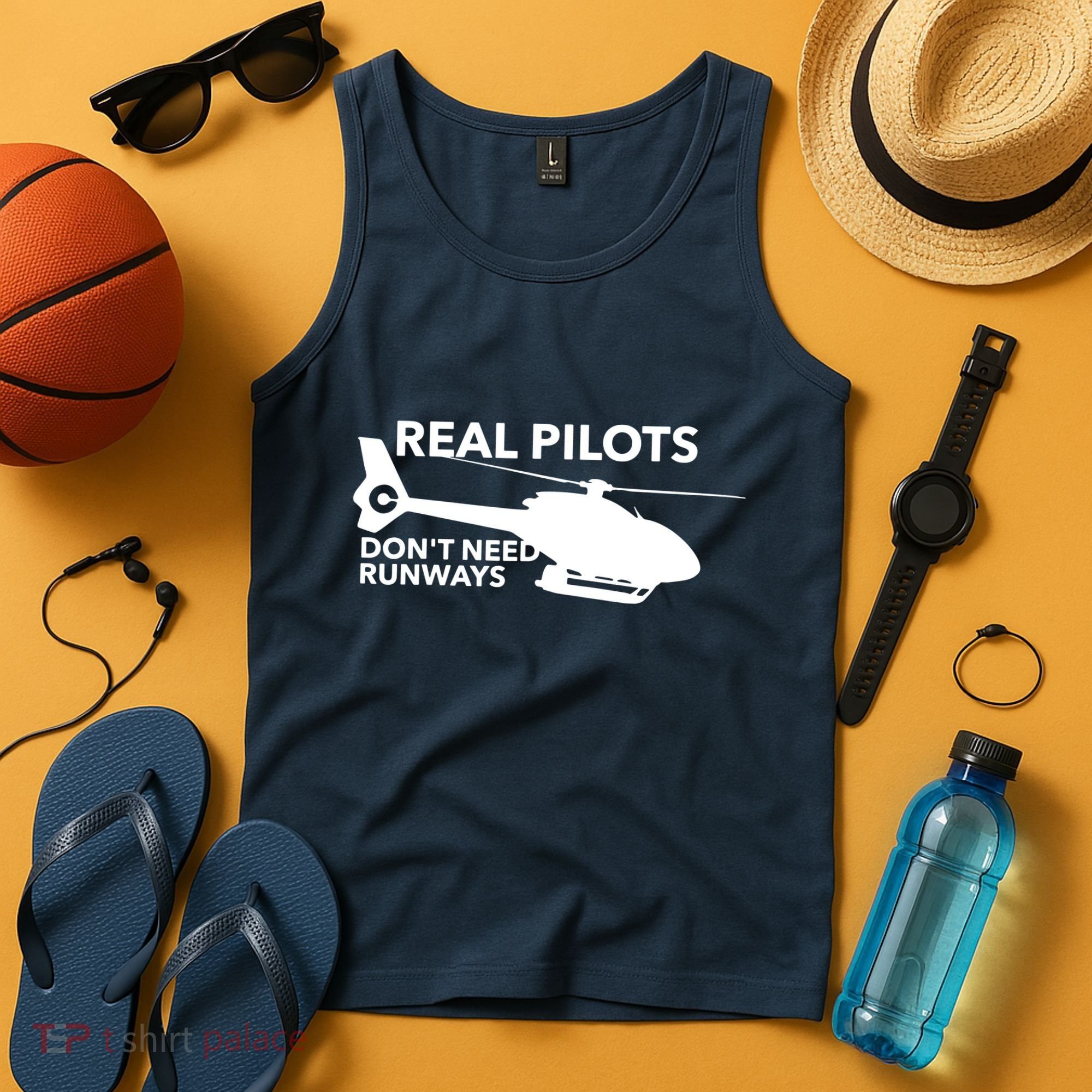 Real Pilots Dont Need Runways Helicopter Pilot Tank Top